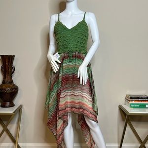 Sundress with crochet front and stretch back.
